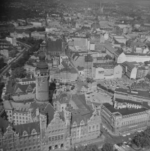 Innenstadt von Leipzig : Blick vom Neuen Rathaus Richtung Nordosten