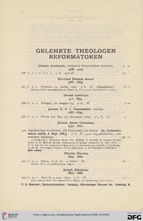 Gelehrte, Theologen, Reformatoren (Nr. 386 - 424)