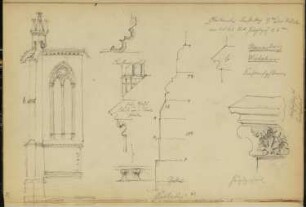 Dom, Naumburg/Saale: Details Westchor, Details Chorgestühl (aus: Skizzen- und Fotoalbum 1)