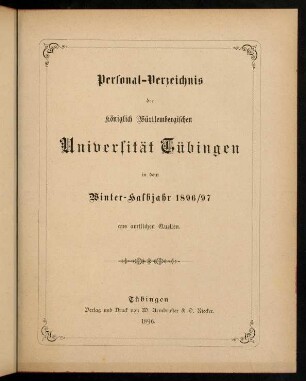 Studierendenverzeichnis 1896/97