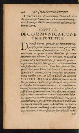 Caput IX. De Communicatione Omnipotentiae.