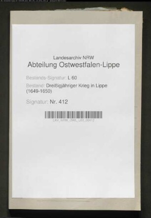 Generalkontributionsrechnungen für die Kriegsjahre 1646-1649