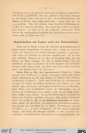 Handschriften mit Copien nach den Holzschnitten