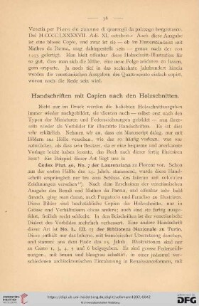 Handschriften mit Copien nach den Holzschnitten