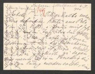 Briefkarte an Marie von Bülow : 04.07.1900