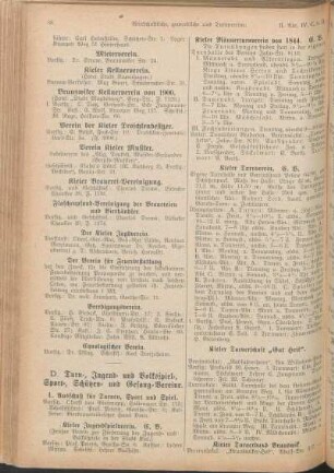 D. Turn-, Jugend- und Volksspiel-, Sport-, Schützen- und Gesang-Vereine.