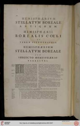 Hemisphaerium Stellatum Boreale Antiquum; Hemisphaerii Borealis Coeli & Terrae Scenographia; Hemisphaerium Stellatum Boreale cum subjecto Hemisphaerio Terrestri