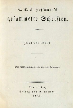 Bd. 12: E. T. A. Hoffmann's gesammelte Schriften