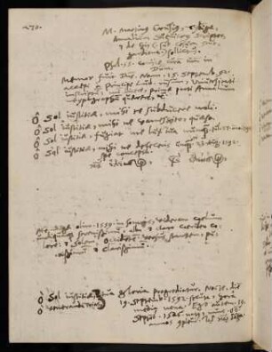 270-271, Notizen (auch über einen Traum) und Gebete (Juli bis September 1592) im Zusammenhang mit der Druckerlaubnis für seine "Annales Suevici".