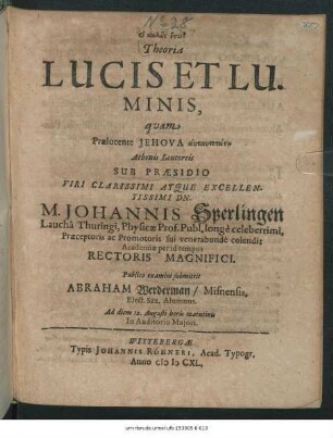 Theoria Lucis Et Luminis
