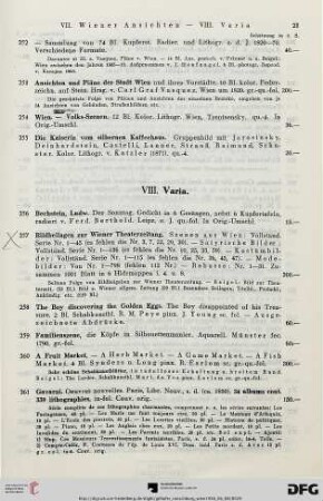 VIII. Varia (Nr. 256-273)