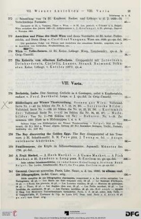 VIII. Varia (Nr. 256-273)