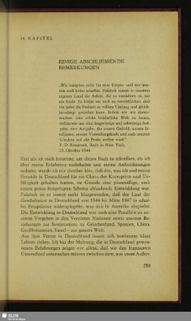 14. Kapitel: Einige Abschliessende Bemerkungen