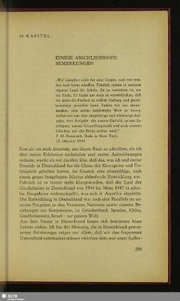 14. Kapitel: Einige Abschliessende Bemerkungen