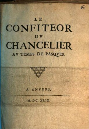 Le Confiteor du Chancelier