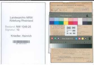 Entnazifizierung Heinrich Kniedler , geb. 16.10.1911 (Vertreter)