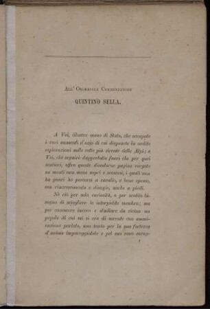 All' Onorevole Commendatore Quintino Sella.
