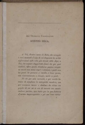 All' Onorevole Commendatore Quintino Sella.