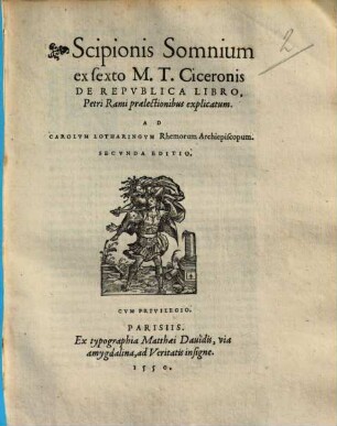 Scipionis Somnium : ex sexto M. T. Ciceronis De repvblica libro