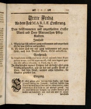 221-223, Innhalt; Vorspruch; Eingang; Vortrag und Abtheilung