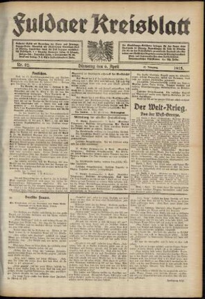 Ausgabe vom Dienstag, den 06. April 1915.