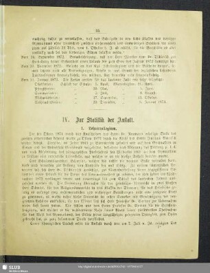 IV. Zur Statistik der Anstalt
