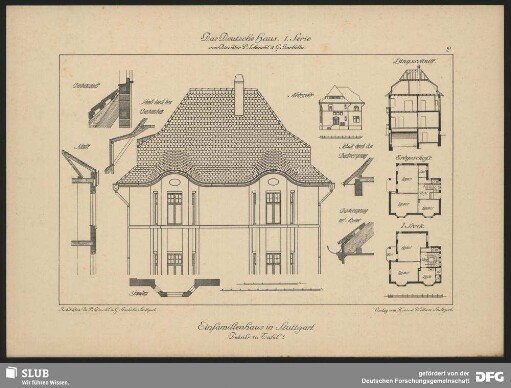 Einfamilienhaus in Stuttgart [Grundriss, Aufriss, Details]