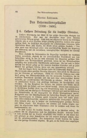 Vierter Zeitraum. Das Reformationszeitalter (1500 - 1600)