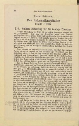 Vierter Zeitraum. Das Reformationszeitalter (1500 - 1600)