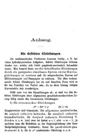 Anhang. Die defekten Gleichungen.