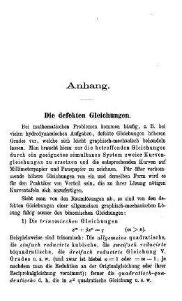 Anhang. Die defekten Gleichungen.