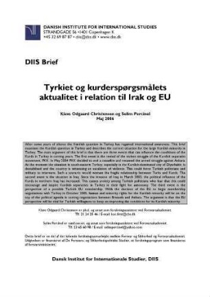 Tyrkiet og kurderspørgsmålets aktualitet i relation til Irak og EU