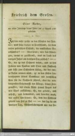 Friedrich dem Grosen