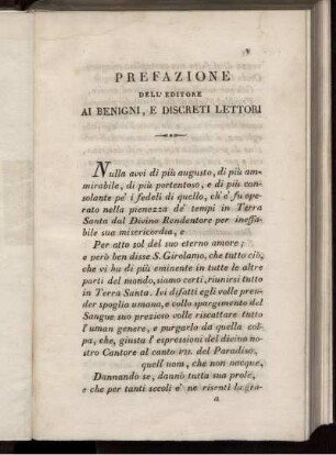 Prefazione Dell' Editore Al Benigni, e Discreti Lettori