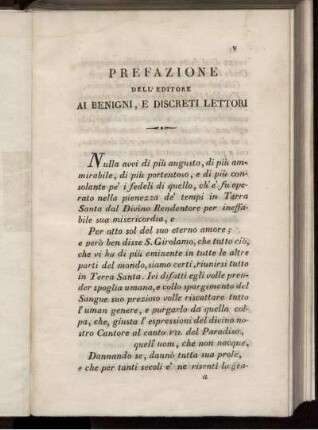 Prefazione Dell' Editore Al Benigni, e Discreti Lettori
