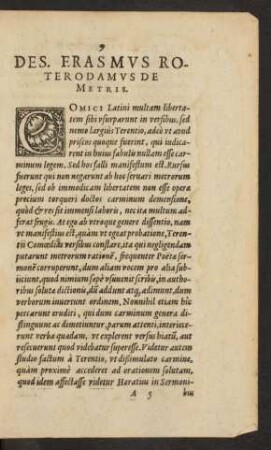 Des. Erasmus Roterodamus De Metris