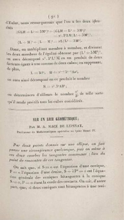 Sur un lieu géométrique.