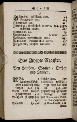 Das Zweyte Register