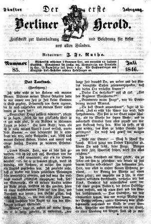 Nummer 85, Juli 1846