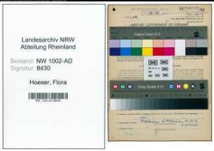 Entnazifizierung Flora Hoeser, geb. 08.10.1906 (Stenotypistin)