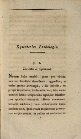 Diss. inaug. med. dysenteriae pathologiam sistens