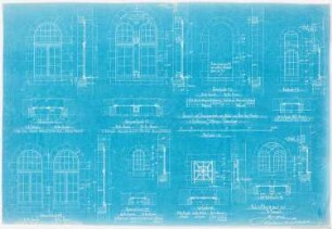 Herz Jesu Kloster, Fünfbrunnen (Cinqfontaines): Fenster, Ansichten, Grundrisse und Schnitte 1:20