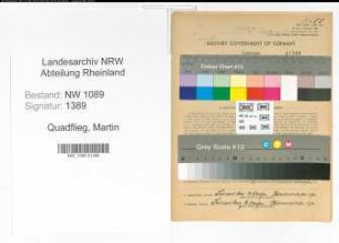 Entnazifizierung Martin Quadflieg , geb. 06.12.1908 (Brandmeister)