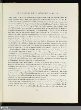 Die Bildung Eines Städtischen Rates