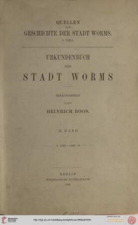 Band 2: Urkundenbuch der Stadt Worms: 1301 - 1400