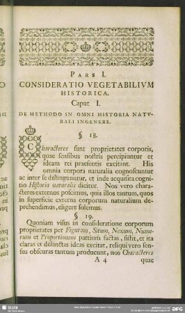 Pars I. Consideratio Vegetabilium Historica