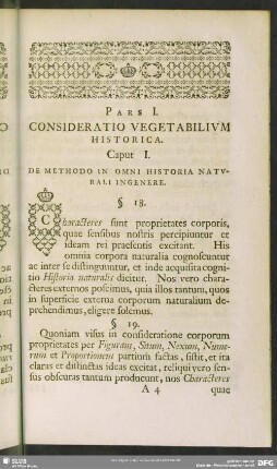 Pars I. Consideratio Vegetabilium Historica