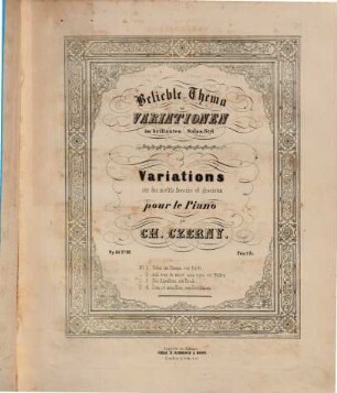 Beliebtes Thema mit Variationen im brillanten Salon-Styl : pour le piano ; op. 811, 4. Dein ist mein Herz, von Curschmann