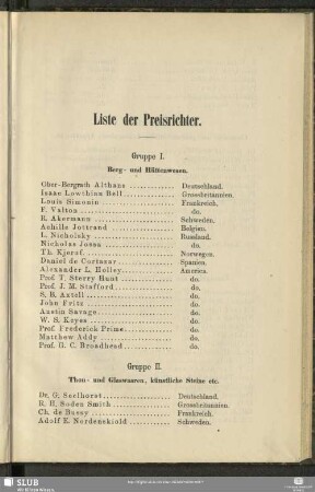 Liste der Preisrichter