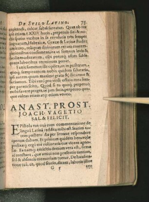 Anast. Prost. Joach. Vagetio Sal.& Felicit. [gr./lat.]